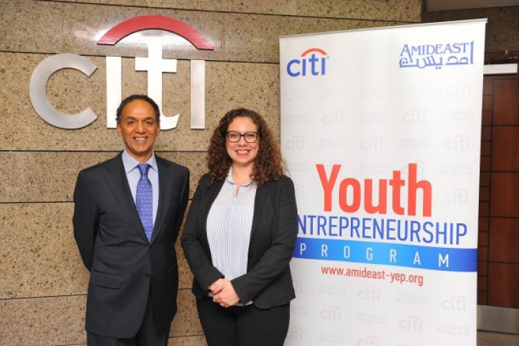 Nadir Shaikh, Citi country officer for Egypt (left), and Shahinaz Ahmed, AMIDEAST’s country director for Egypt