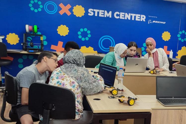 Young learners at the STEM Center at Amideast/Cairo