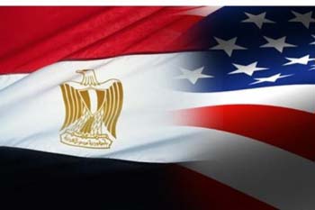 Egyptian and American flags