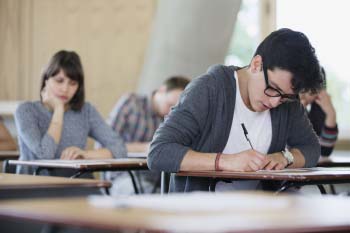 Students taking a test