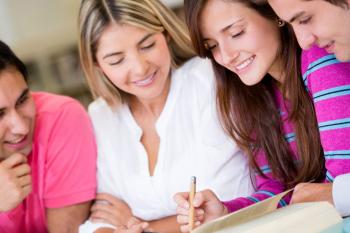 Students studying