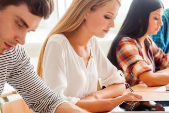 Students doing a test