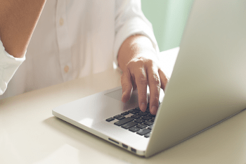 Woman using laptop