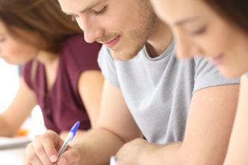 Students doing a test