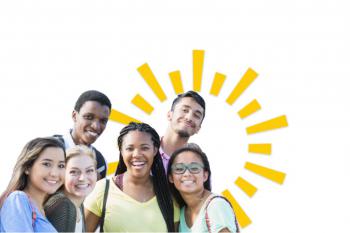 A group of students smiling