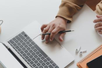 Image of student using laptop