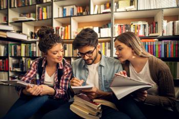 Students studying