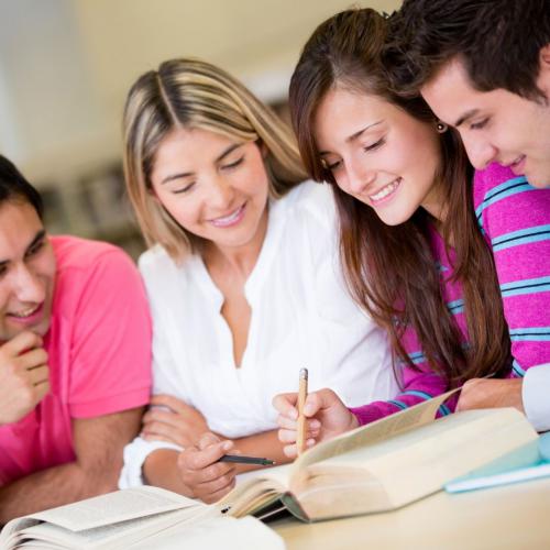 Students studying