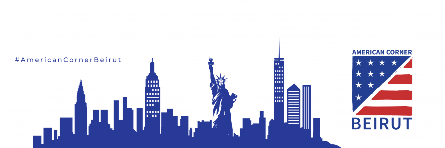 American Corner Beirut Logo with Newyork Graphic Skyline
