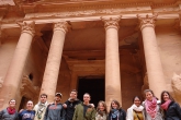 A group of students in front of the Treasury at Petra