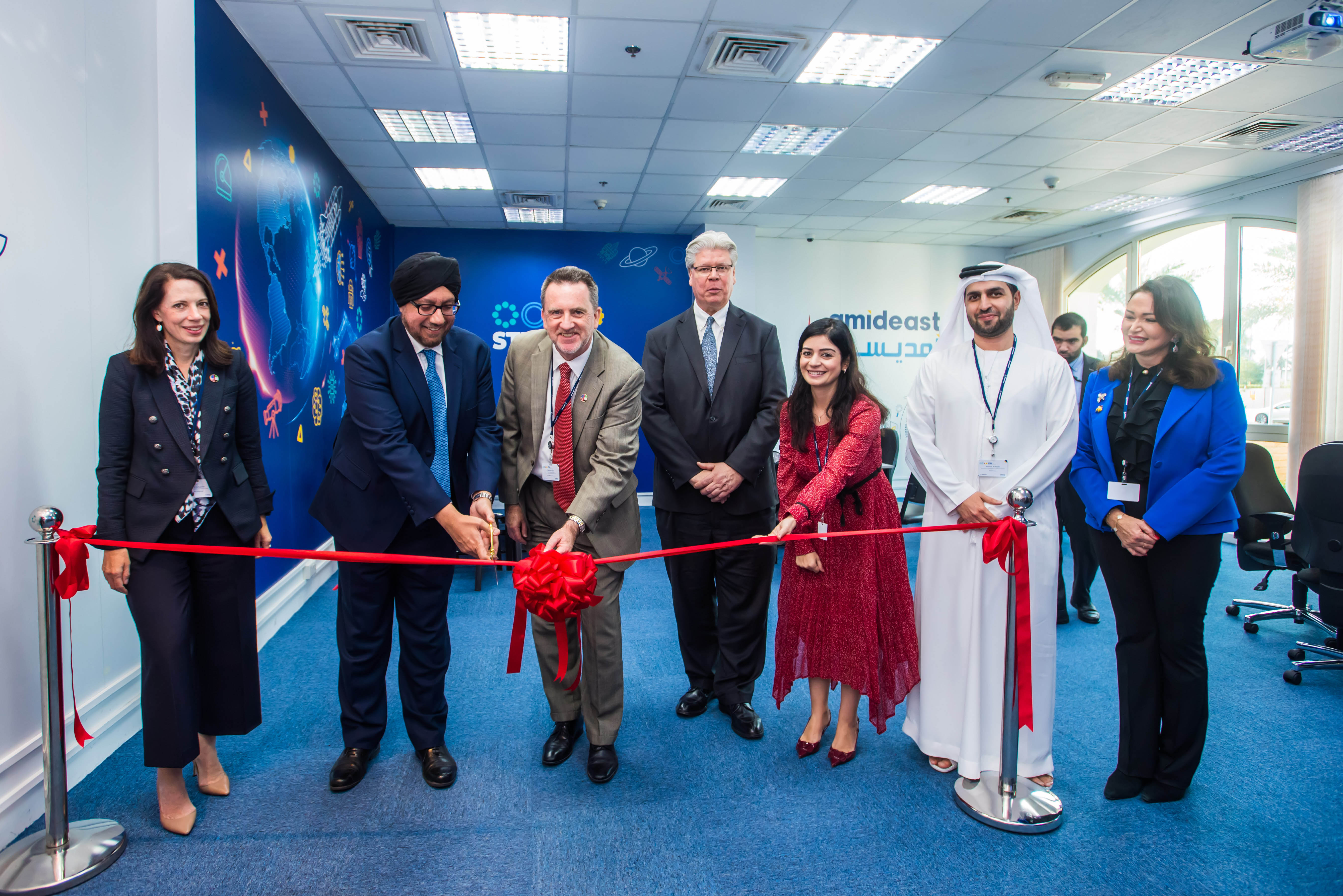 Amideast & Boeing representatives launch the new STEM initiatives.