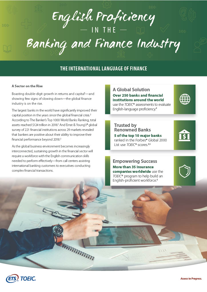 Banking and finance industry - TOEIC Test 