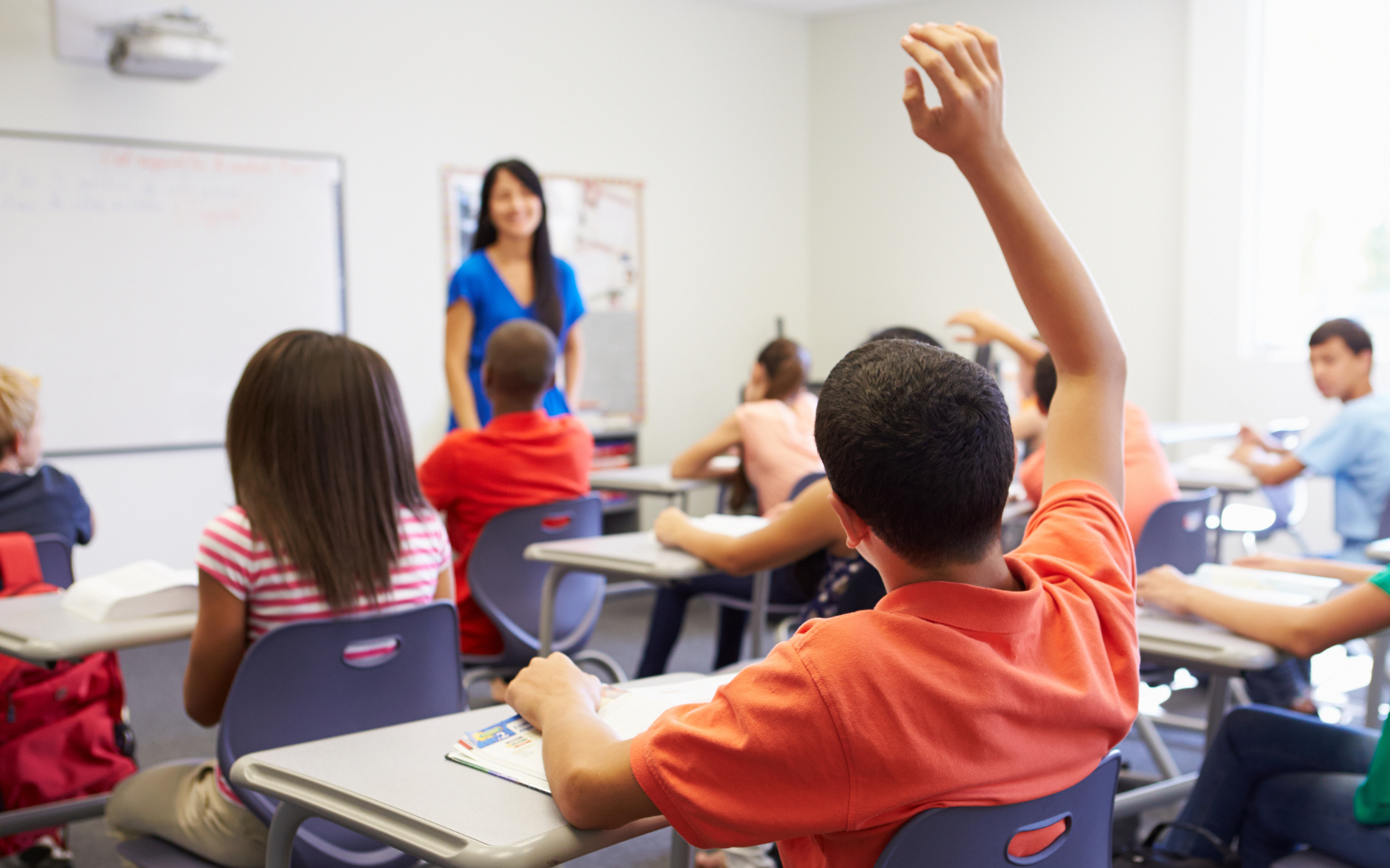 Students participating in class