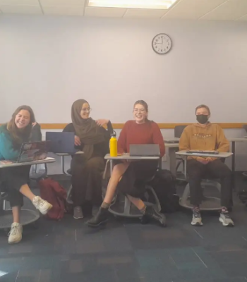 Students in a classroom.