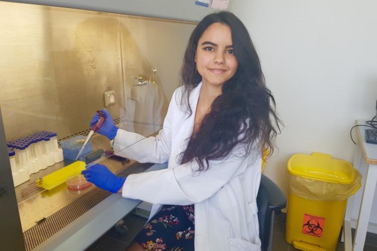 Female in a lab