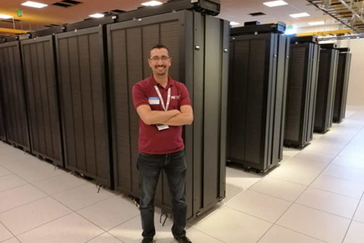 Man standing in front of e-learning center
