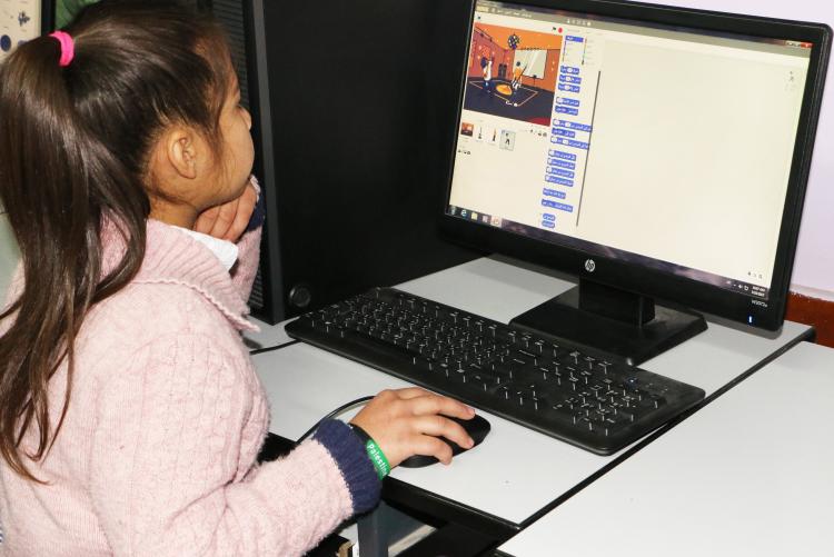 Girl at computer