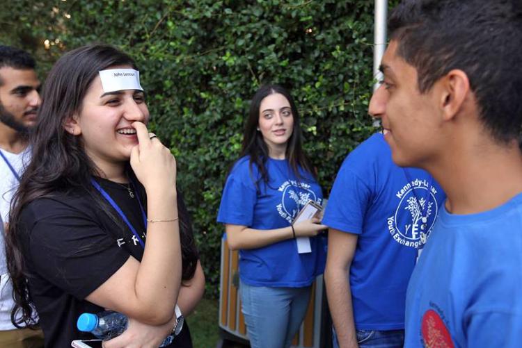 YES alumni enjoying an ice breaker