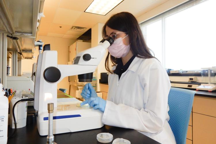 Student in lab