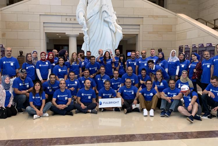 Group of Fulbrighters posing together 