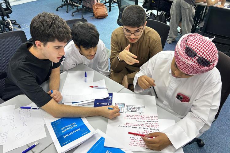 Students doing classwork