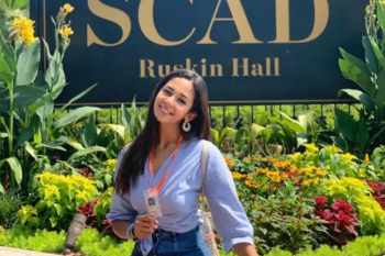 Woman on campus.